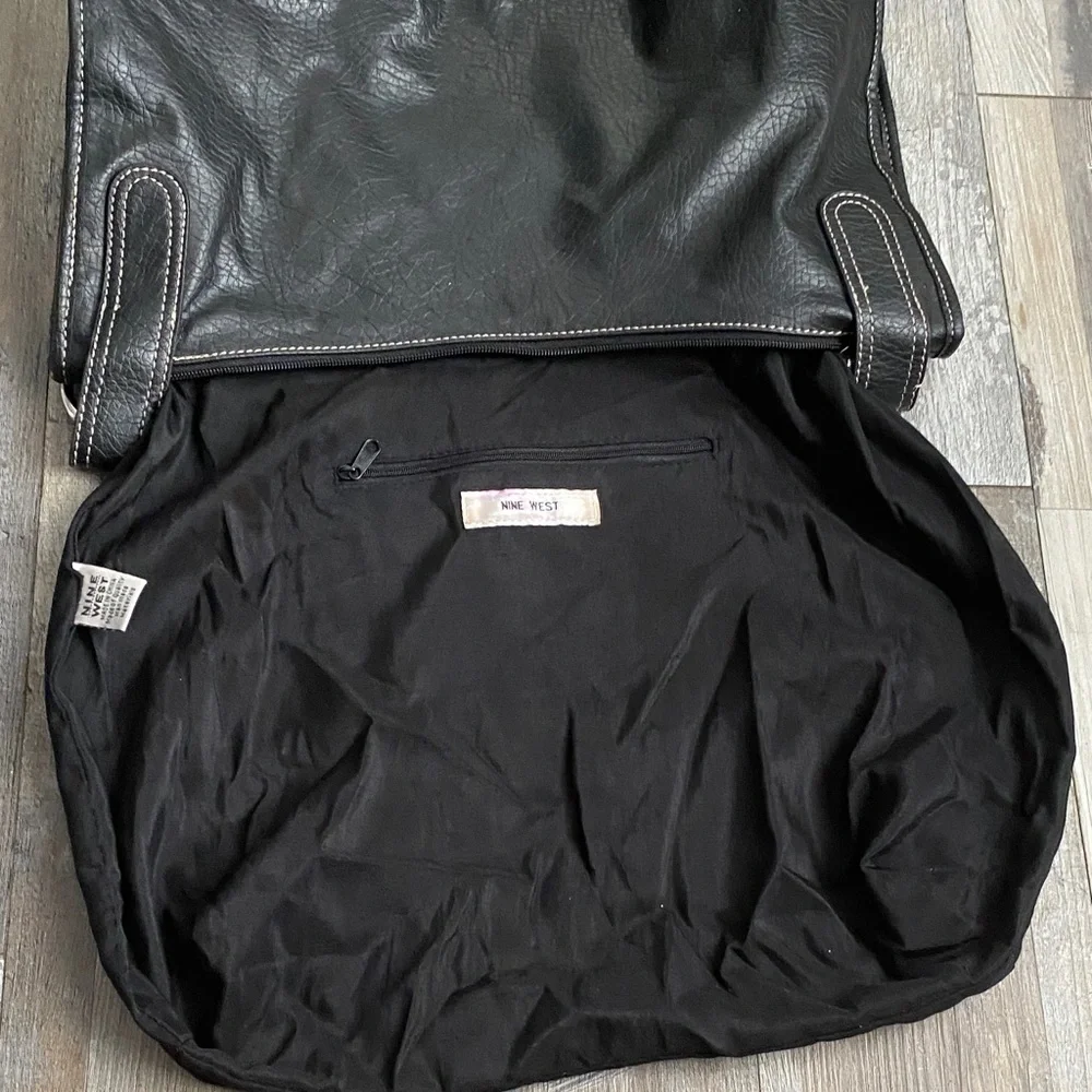 Nine West Black Shoulder Bag with Metallic Details